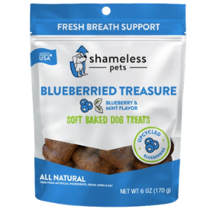 Shameless Pets Soft-Baked Blueberried Treasure Biscuits for Dogs， 6oz