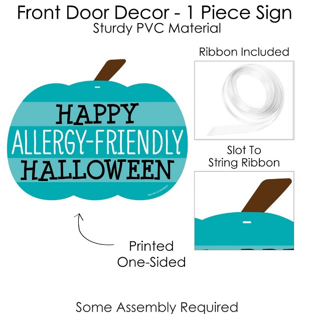 Big Dot Of Happiness Teal Pumpkin Hanging Porch Halloween Allergy Friendly Trick Or Trinket Outdoor Decorations Front Door Decor 1 Piece Sign