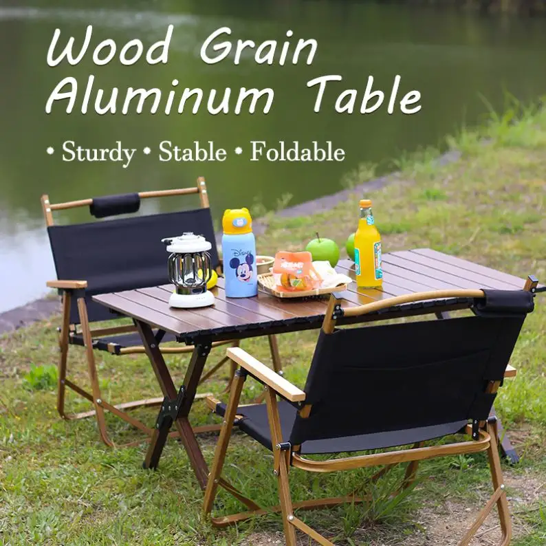 Outdoor Furniture Customized Beach  Lightweight BBQ Picnic Egg Roll Garden Aluminum Camping Table