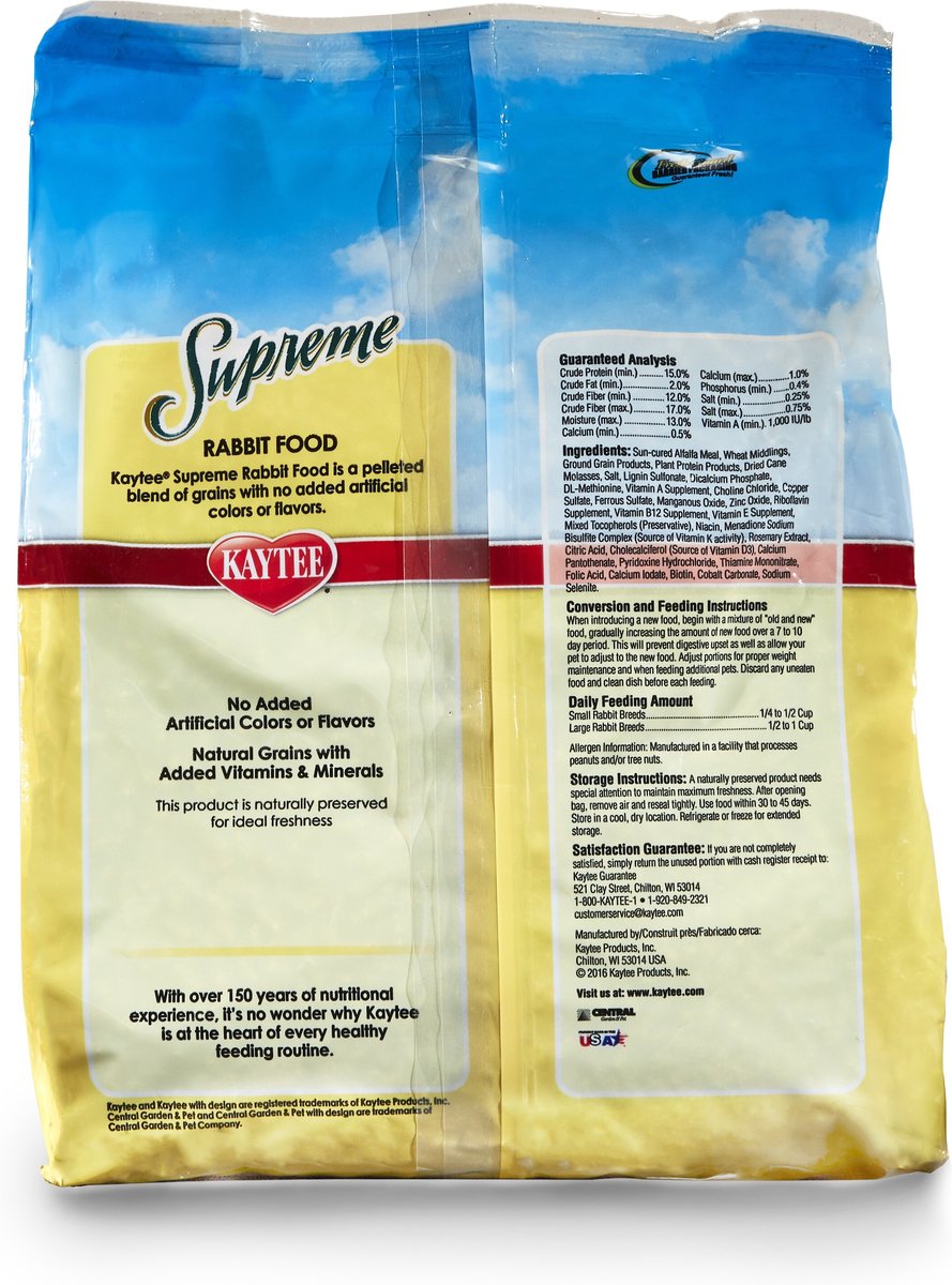 Kaytee Supreme Fortified Daily Diet Rabbit Food