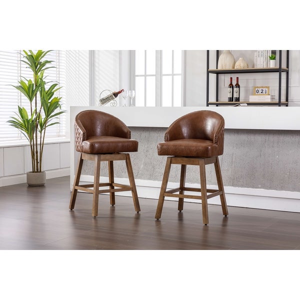 JASIWAY Modern Upholstered Bar Stools (Set of 2)