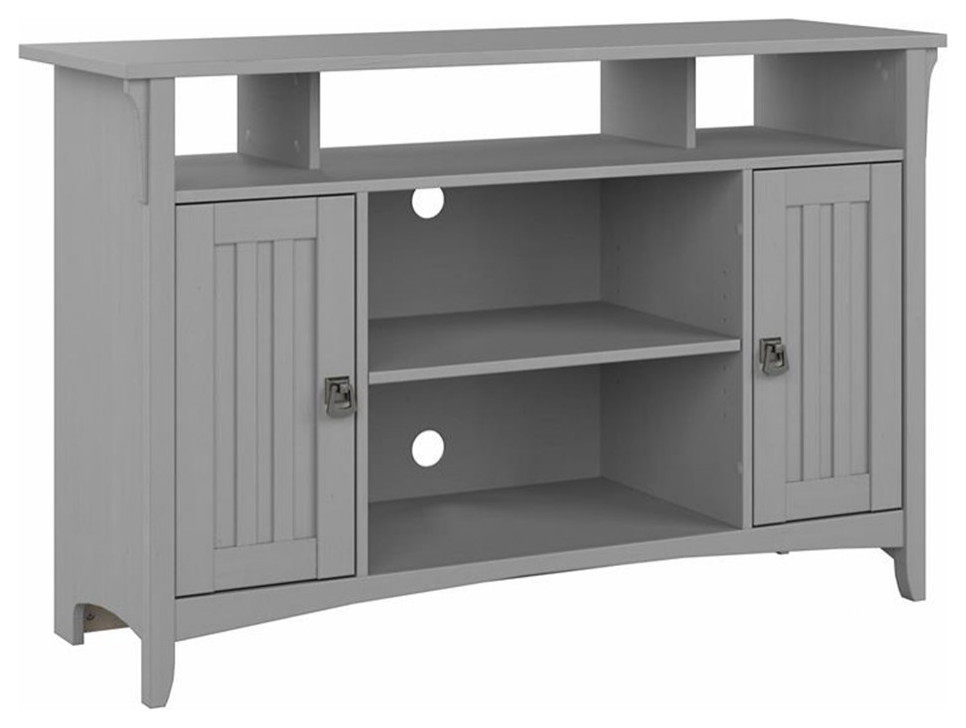 Salinas Tall TV Stand for 55 Inch TV in Cape Cod Gray   Engineered Wood   Entertainment Centers And Tv Stands   by Homesquare  Houzz