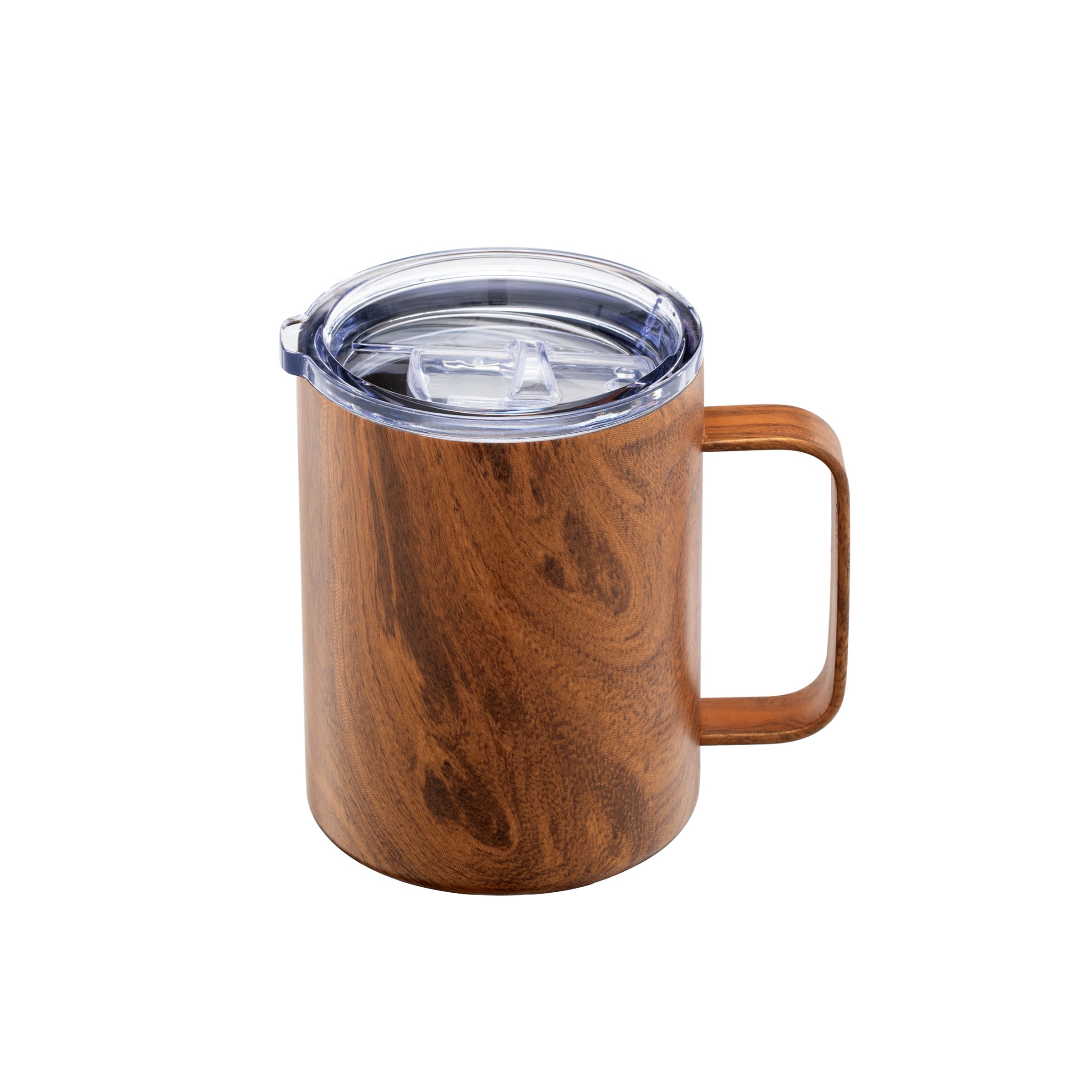 16 Oz Wood Insulated Coffee Mugs, Set Of 4