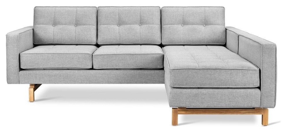 Jane 2 Loft Bi Sectional Bayview Silver / Natural Ash   Transitional   Sectional Sofas   by Old Bones Co.  Studios  Houzz