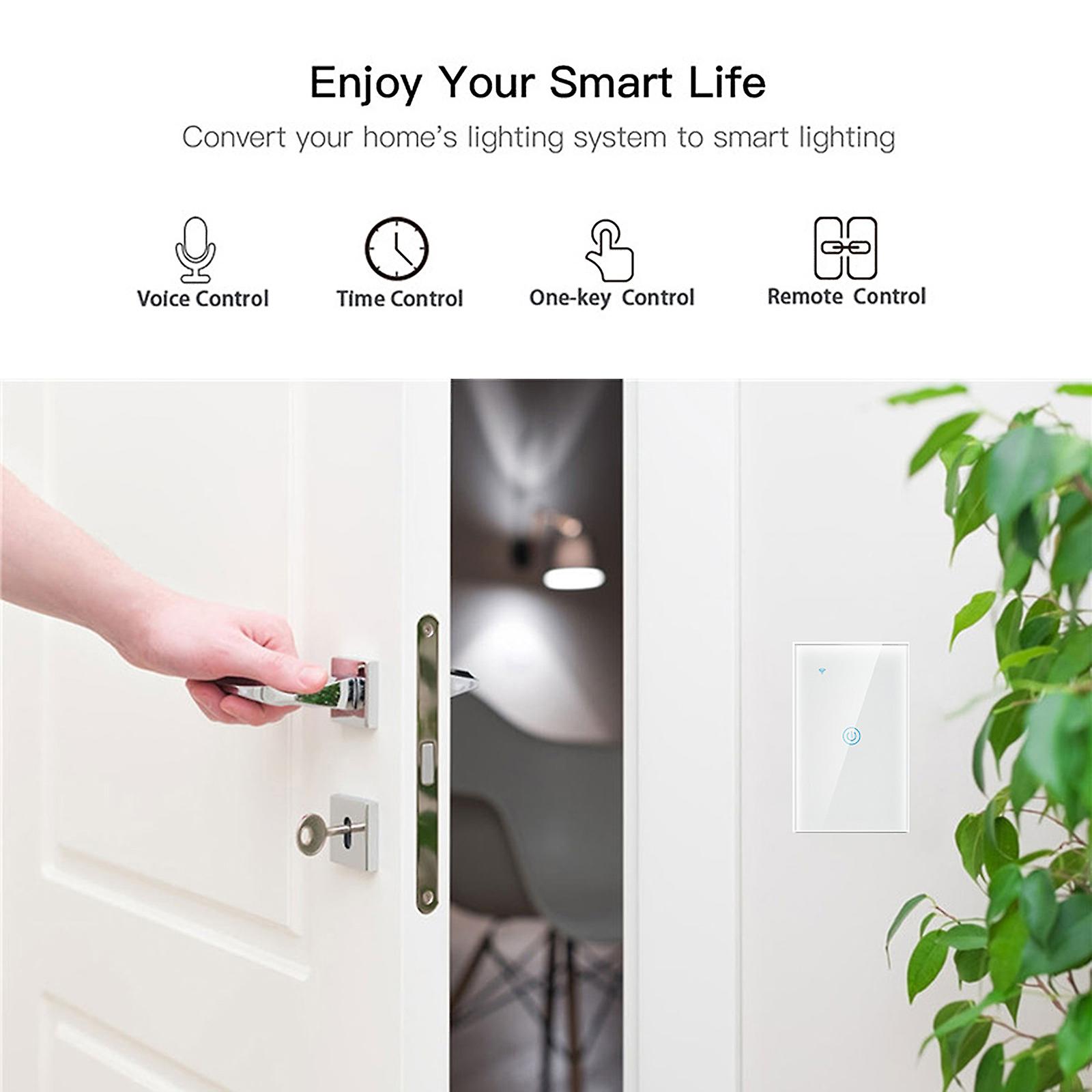 White 1 Zigbee Smart Light Switch Ewelink App Remote Control Us Wall Touch Switch Compatible With Alexa Google Home For Voice Control