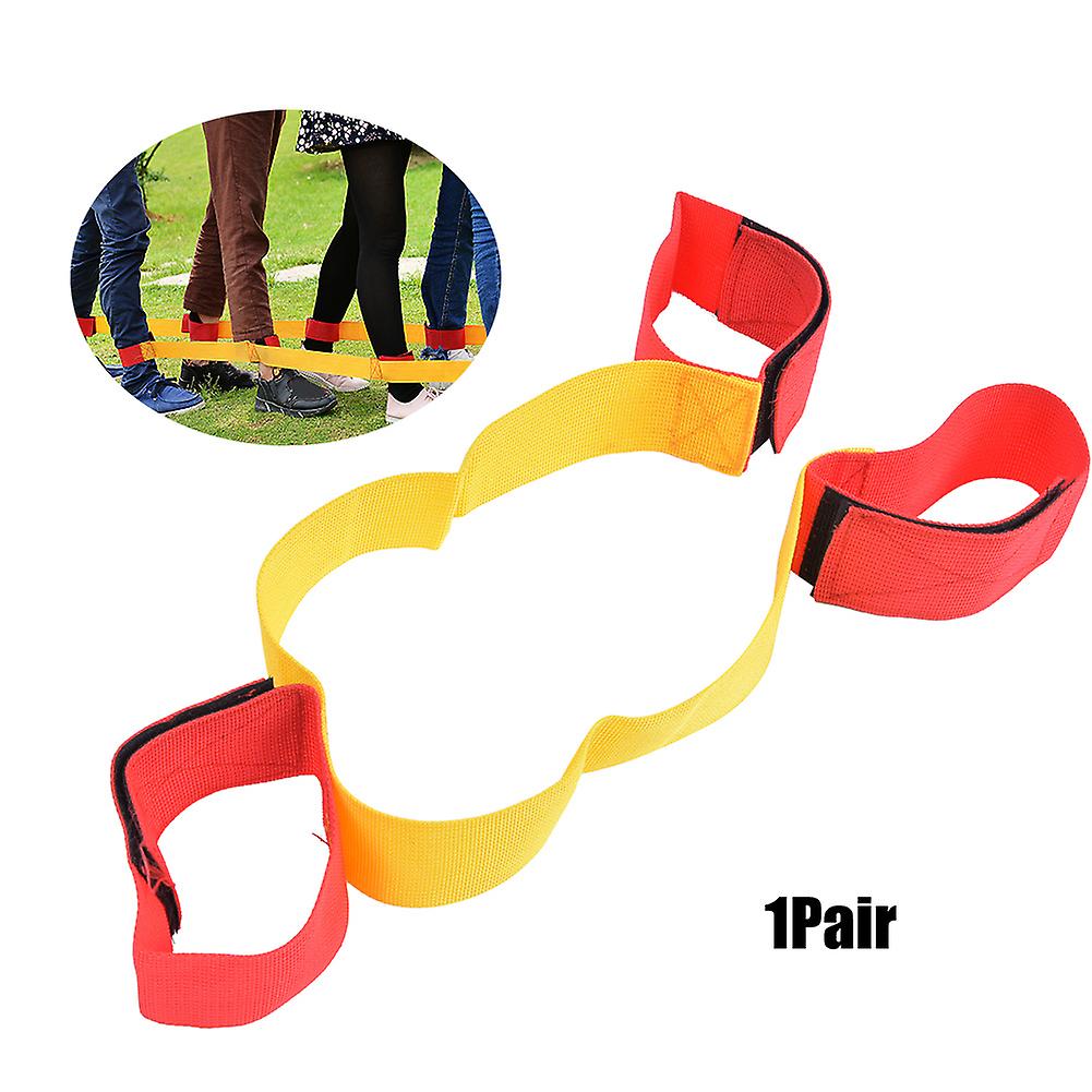 1pair Outdoor Sport Equipment Multiplayer Legged Fixed Belt Teamwork Game Interactive Toys3 People Belt