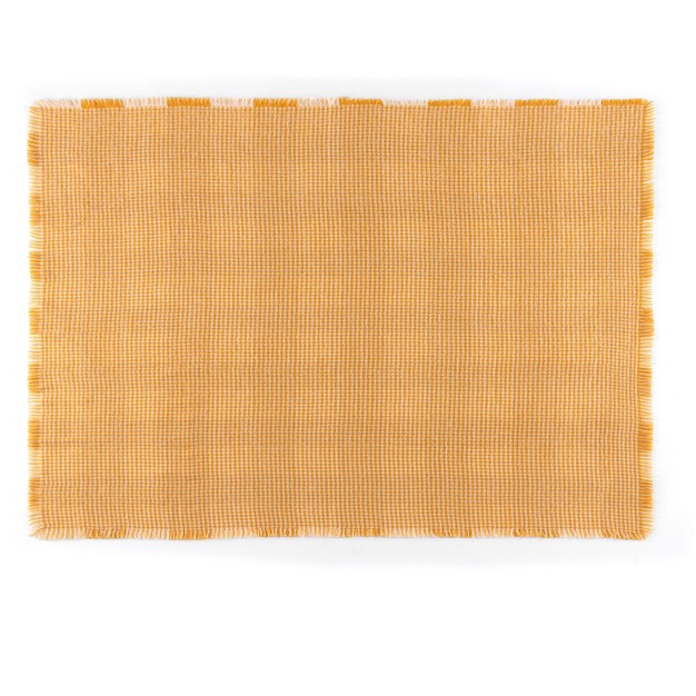 Shiraleah Yellow Two Sided Plaid Sierra Throw Blanket