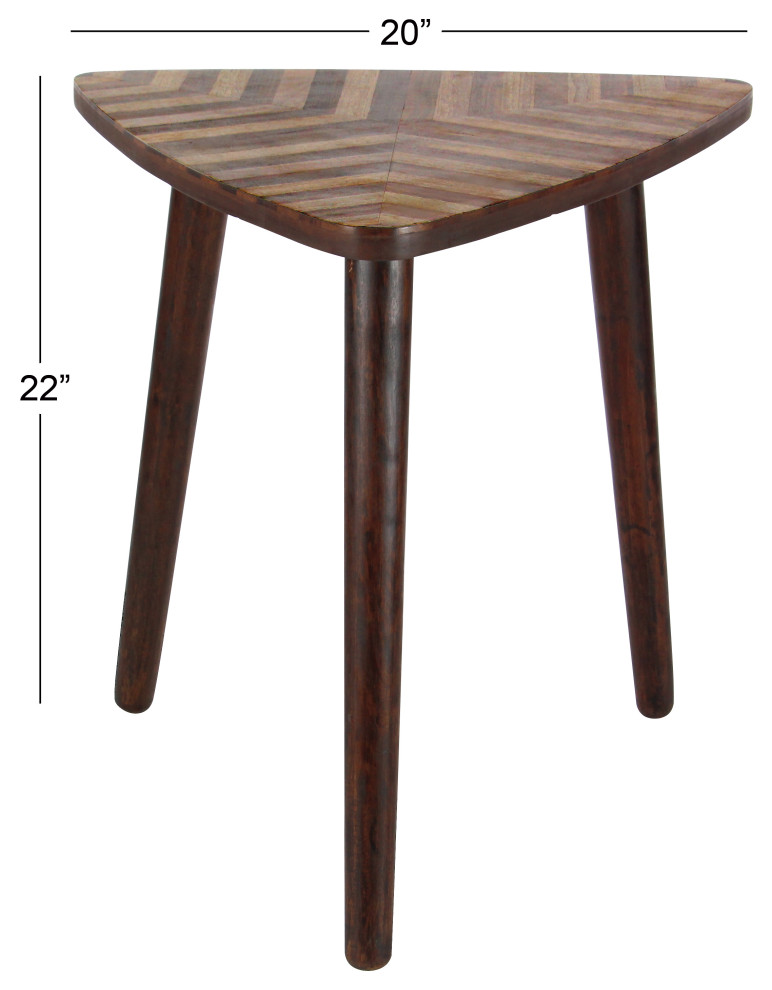 GwG Outlet Wooden Triangle Accent Table  20  x22   Midcentury   Side Tables And End Tables   by Brimfield  ampMay  Houzz