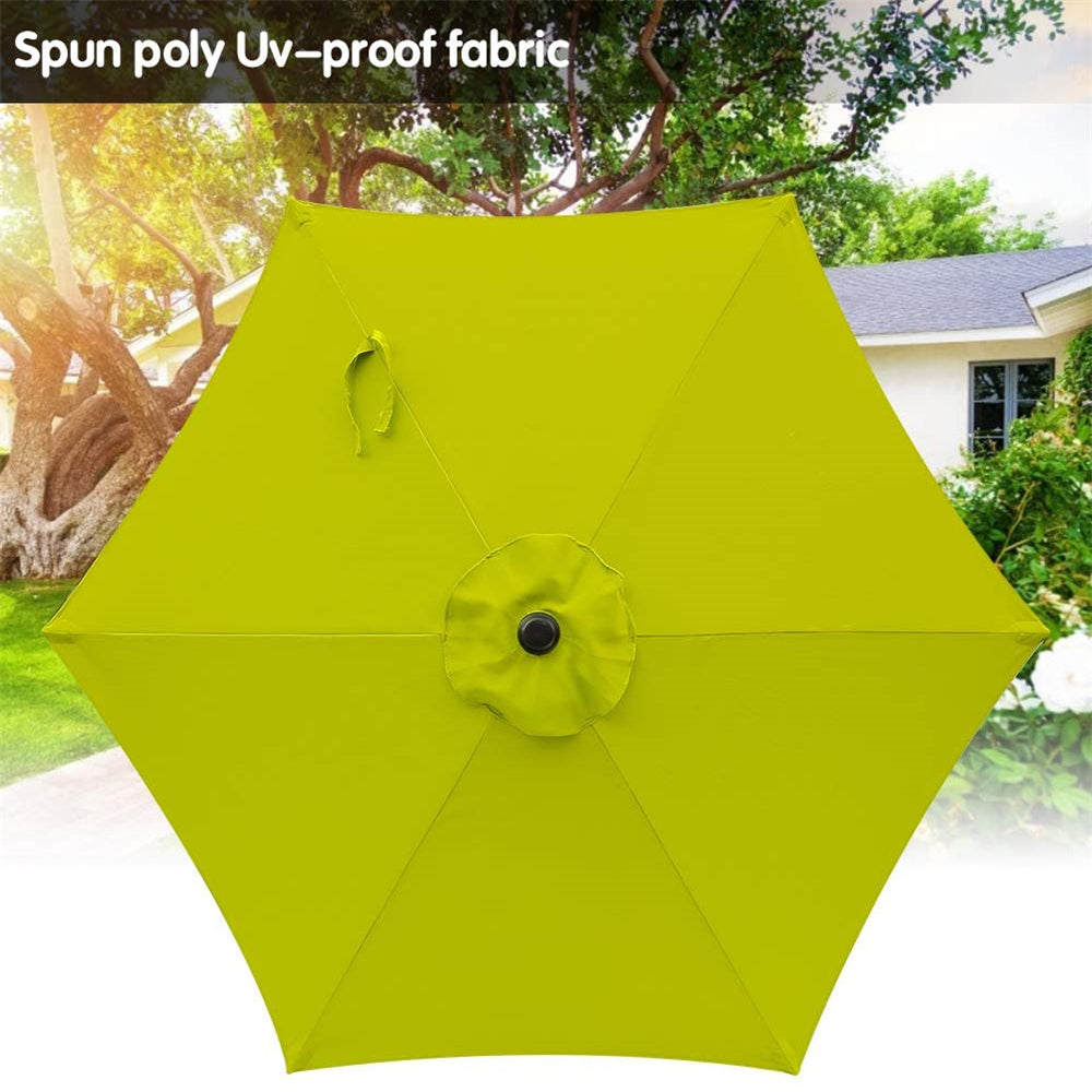 7.5 ft Patio Umbrella Outdoor Market Table Umbrella with Crank, 6 Ribs, Polyester Canopy, Lemon Green