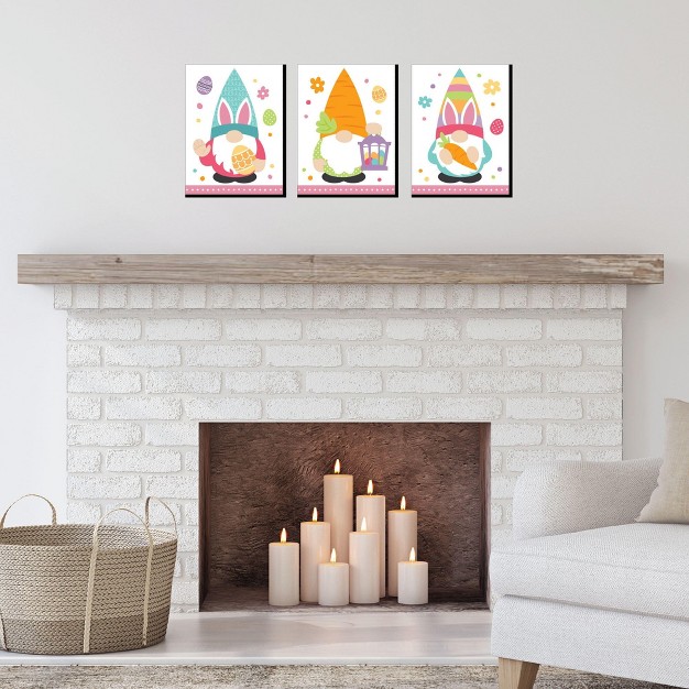 Big Dot Of Happiness Easter Gnomes Spring Bunny Wall Art And Kids Room Decor 7 5 X 10 Inches Set Of 3 Prints