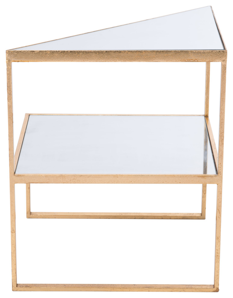 Planes Side Table Gold  ampMirror   Contemporary   Side Tables And End Tables   by Zuo Modern Contemporary  Houzz