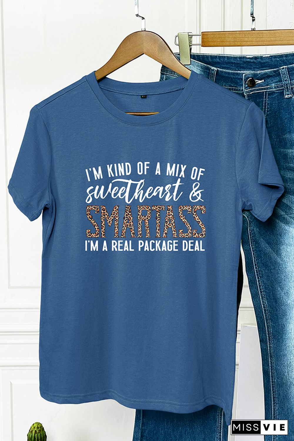 Sweetheart & Smartass Leopard Graphic Tee Wholesale