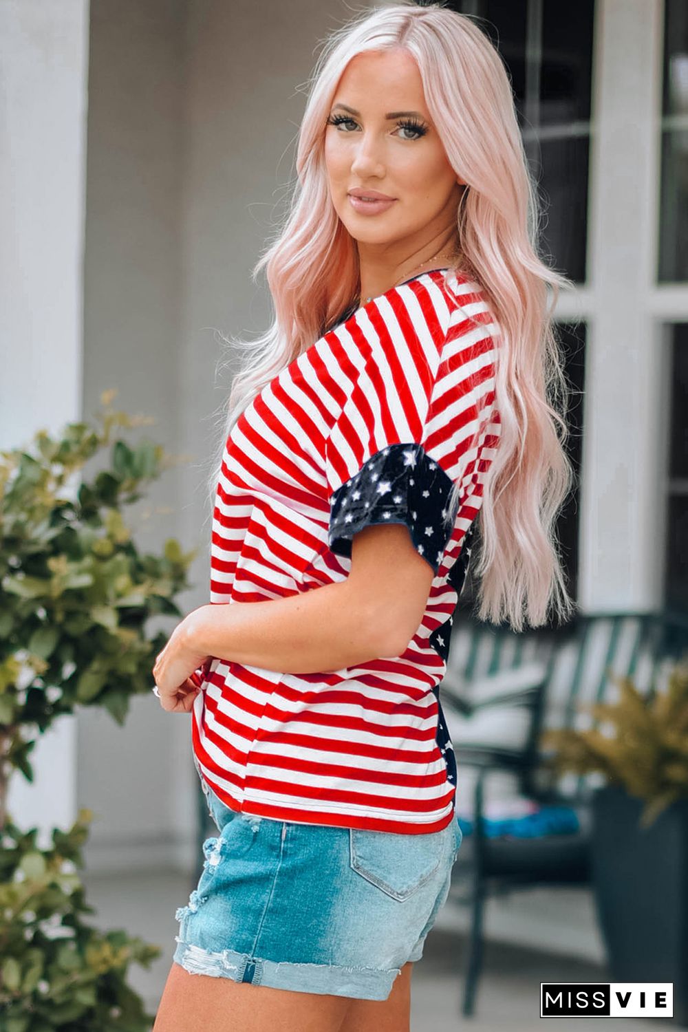 July 4th Stars and Stripes USA Flag Tee