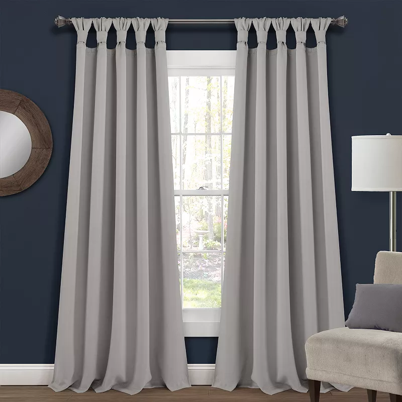 Lush Decor 2-pack Insulated Knotted Tab Top Blackout Window Curtain Set