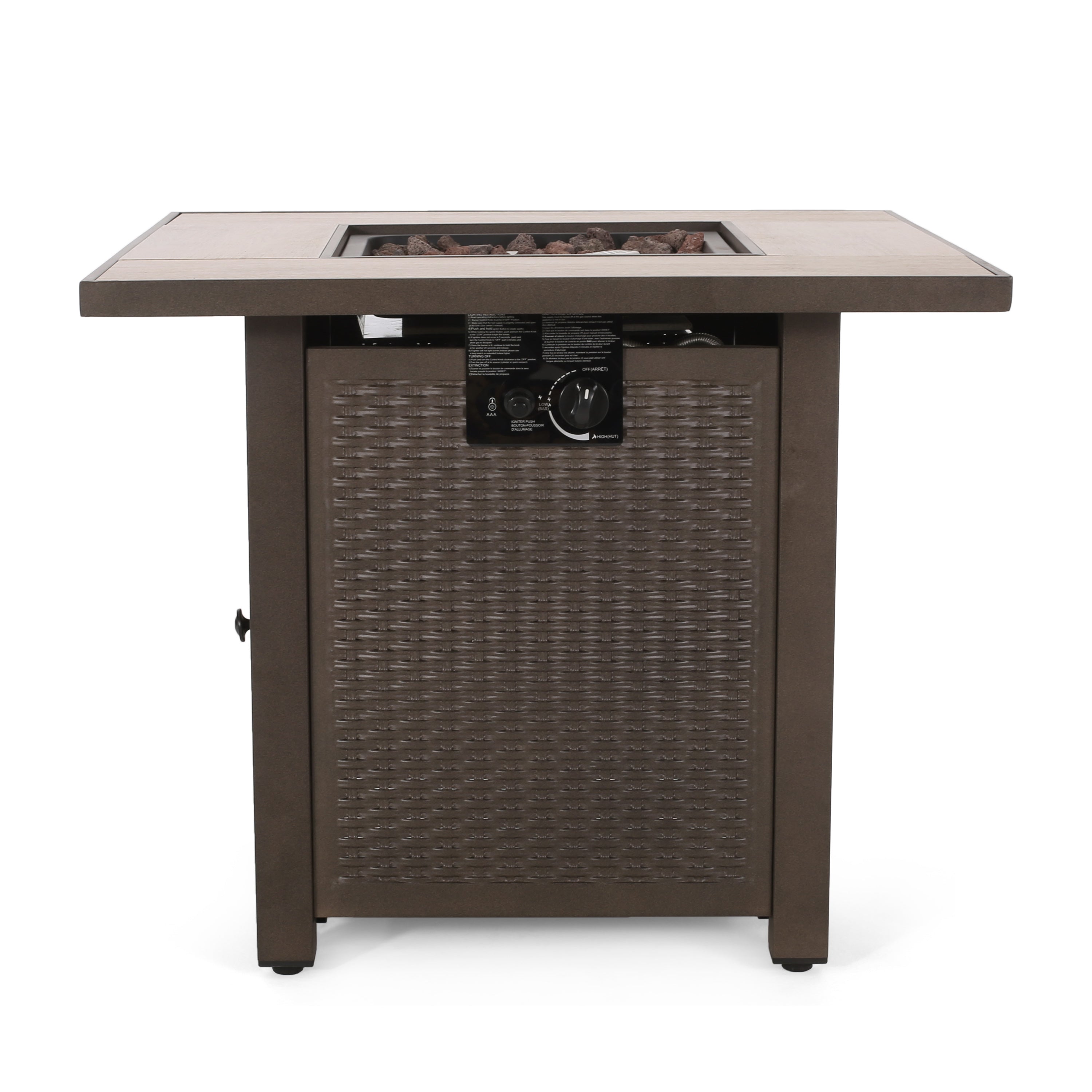 Larry Outdoor 40,000 BTU Iron Square Fire Pit