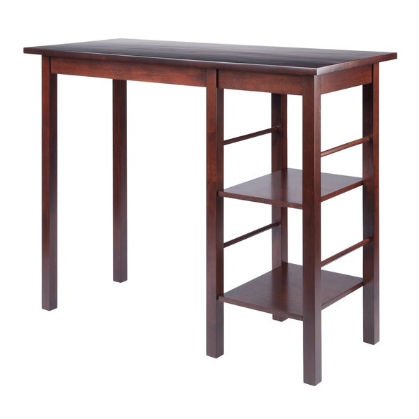 Winsome Wooden Egan Dining Breakfast Table with Two Side Shelves