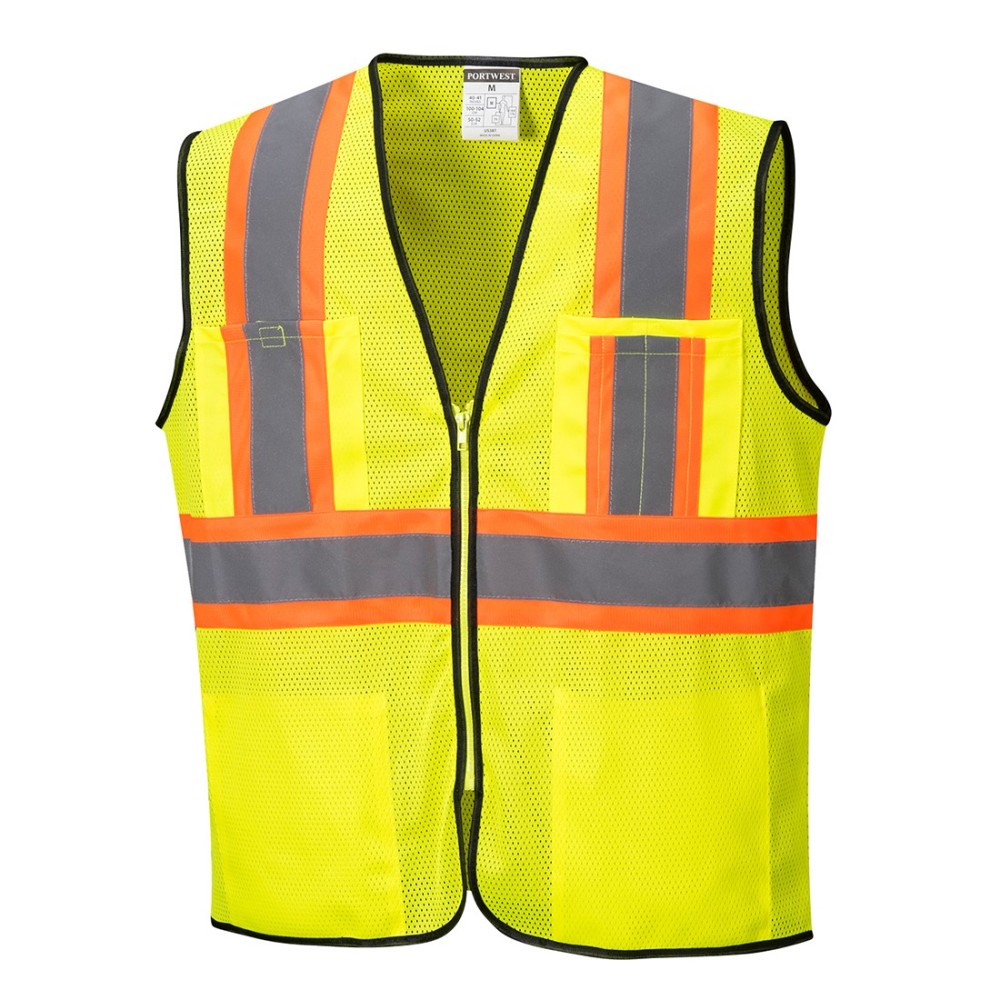 Yellow Frisco Contrast Hi-Vis Vest - Small