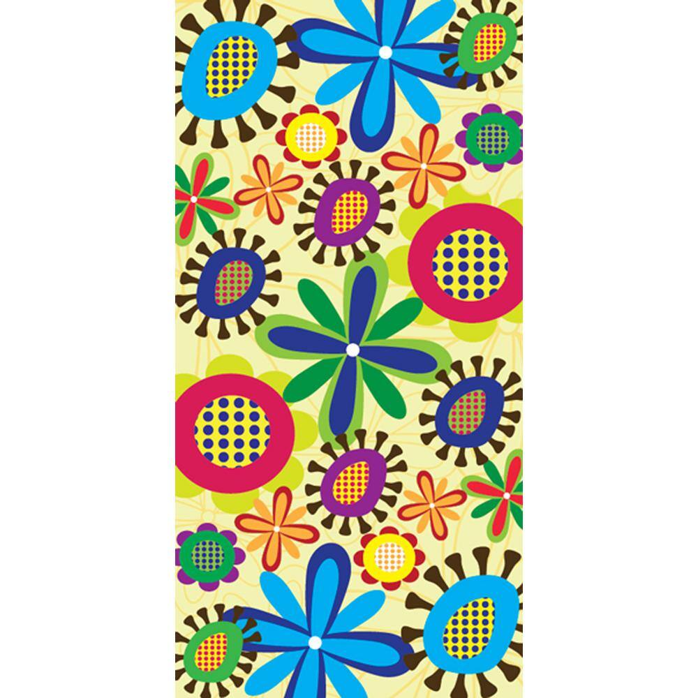 Monkey Bar TARPS 57.5 in. x 93.5 in. Retro Flower Playset Replacement Tarp (009): 13oz Vinyl Canopy Roof for Playsets 09retflo-58x94