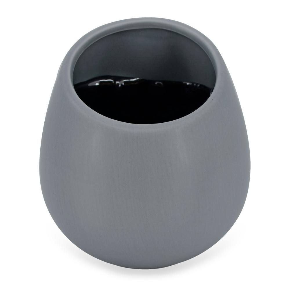 Arcadia Garden Products Round 5 1/2 in. x 6 in. Dark Grey Ceramic Wall Planter WP07DG