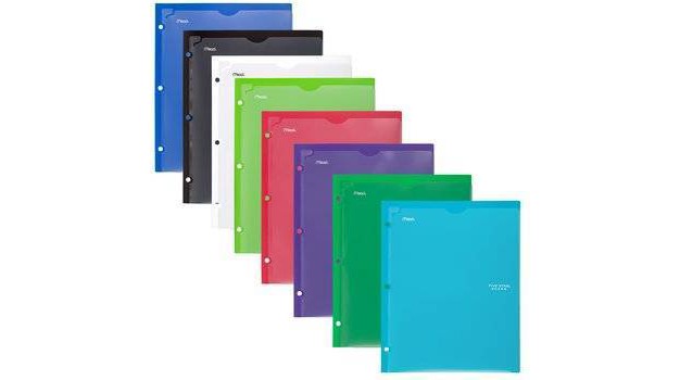 Mead Five Star 2 Pocket Plastic Folder colors May Vary