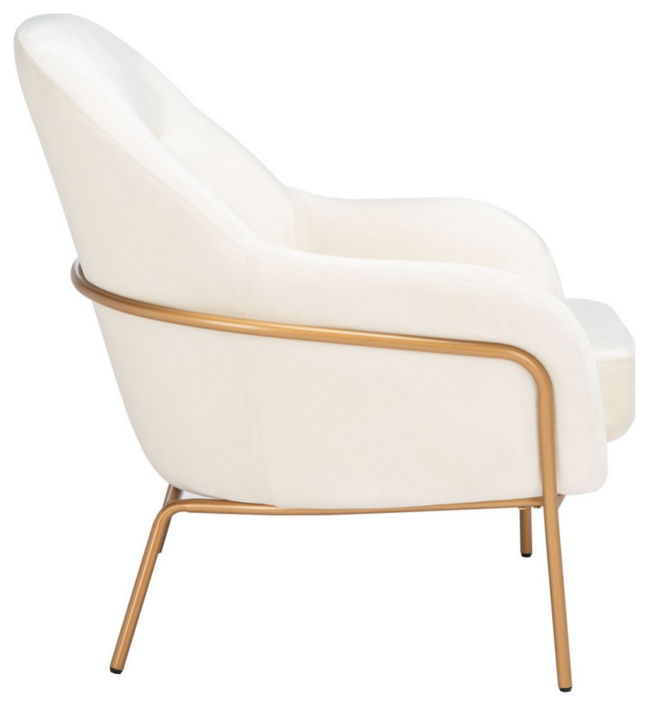 Liza Accent Chair Cream Velvet/ White   Modern   Armchairs And Accent Chairs   by Virgil Stanis Design  Houzz