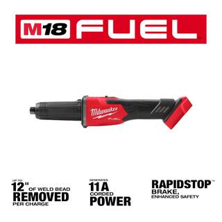 MW M18 FUEL 18V Lithium-Ion Brushless Cordless 14 in. Braking Die Grinder Slide Switch wM18 38 in. Impact Wrench 2939-20-2854-20