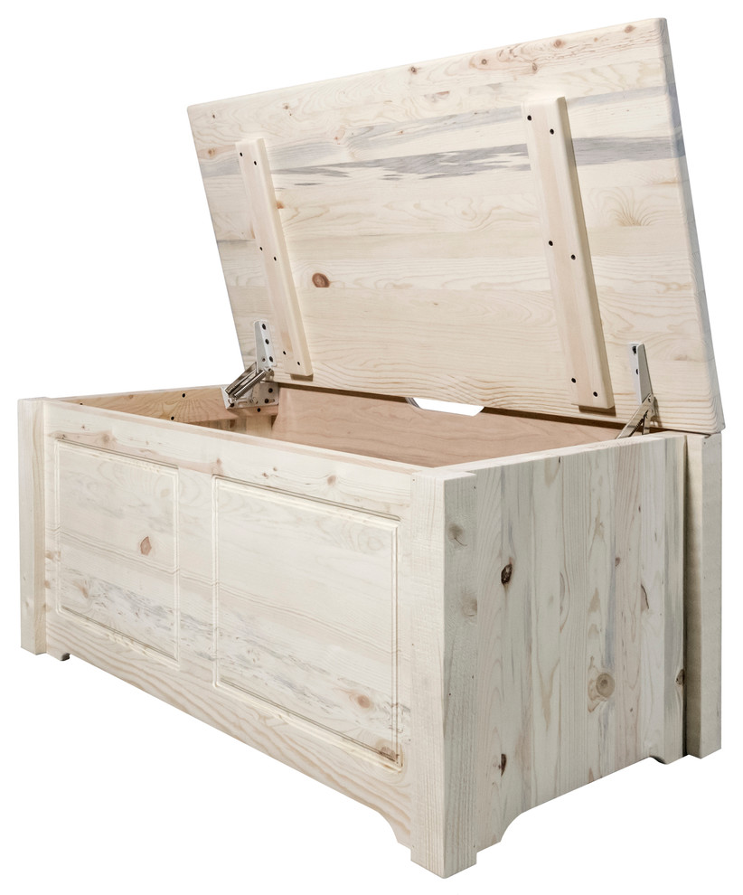 Homestead Small Blanket Chest  Clear Lacquer Finish   Transitional   Accent Chests And Cabinets   by Montana Woodworks  Houzz