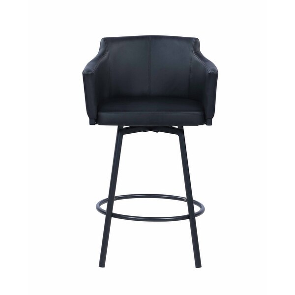 Somette Modern Club Counter Stool with Memory Swivel， Black