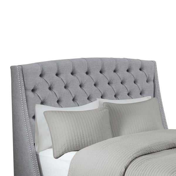 Madison Park Estella Grey Upholstery Headboard - - 15871108