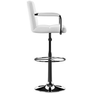 Powell Company Smith Adjustable 25 -33.5 in. White Counter and Bar Stool HD1207B19