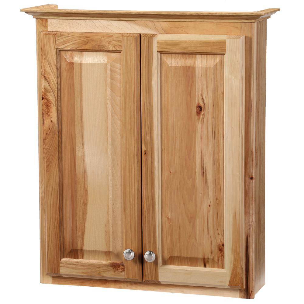 Glacier Bay Hampton 25-12 in. W x 7-12 in. D x 29 in. H Maple Bathroom Storage Wall Cabinet in Natural Hickory TTH-NHK