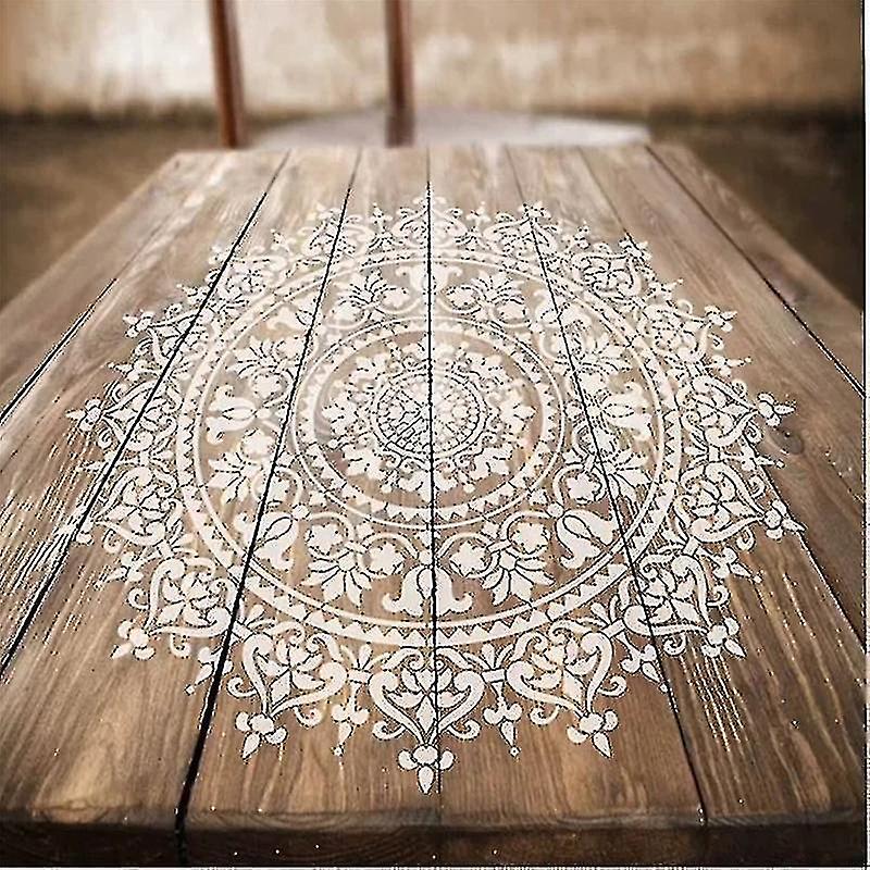 Mandala Auxiliary Painting Template Large Reusable Stencil For Floor Wall Tile Fabric Furniture