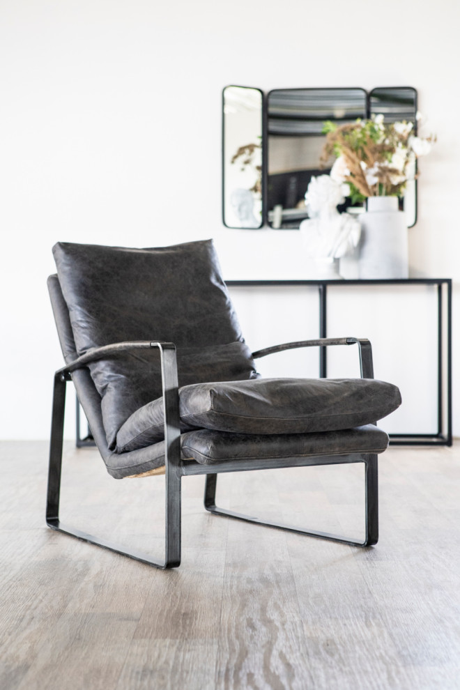 Dark Grey Lounge Chair  Eleonora Lex   Industrial   Armchairs And Accent Chairs   by Luxury Furnitures  Houzz