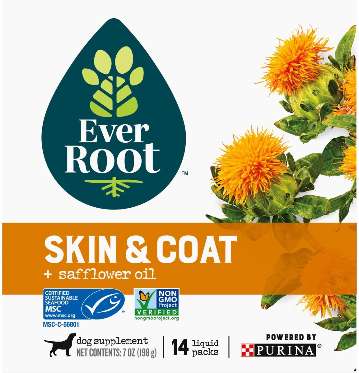 EverRoot by Purina Skin and Coat + Safflower Oil Liquid Dog Supplement