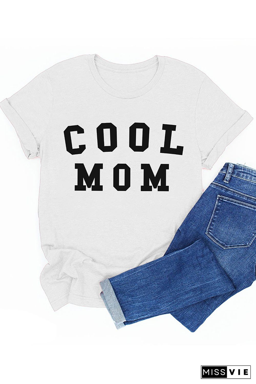 COOL MOM Print Graphic Tees for Women Wholesale Short Sleeve T shirts Top