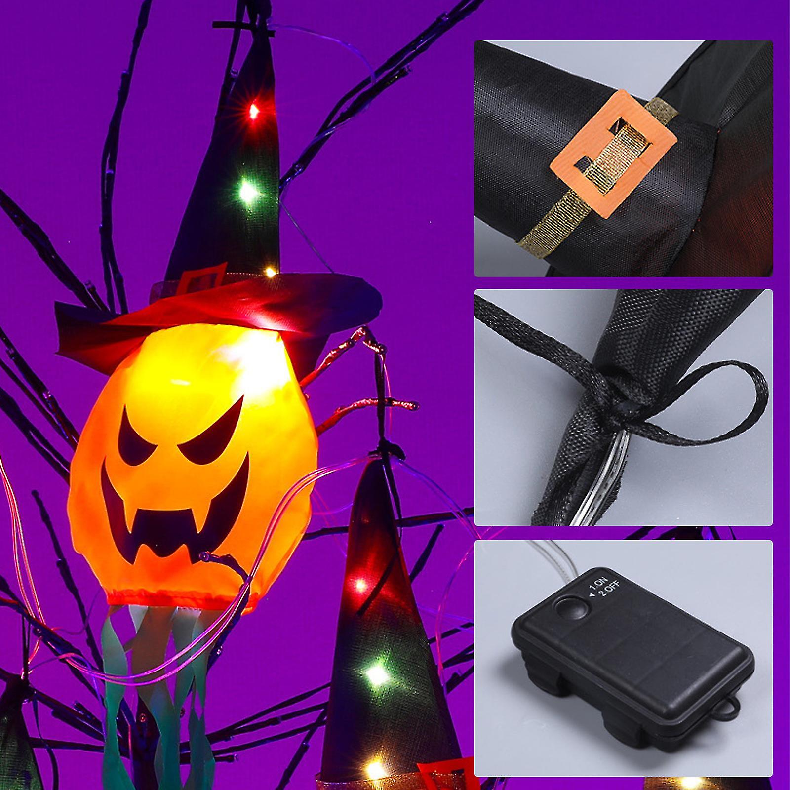 Halloween Led Pumpkin Lantern Lights Festival Decor， Battery Powered， Multicolor Ghost Lamp