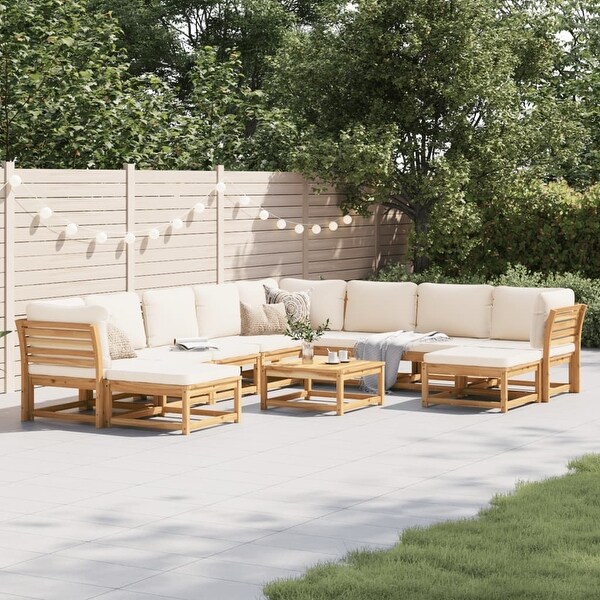 vidaXL Patio Sofa with Cushions 2Seater Outdoor Loveseat Solid Wood Acacia