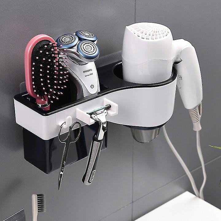 Perforation-free Hair Dryer Storage Rack For Bathroom Blue)