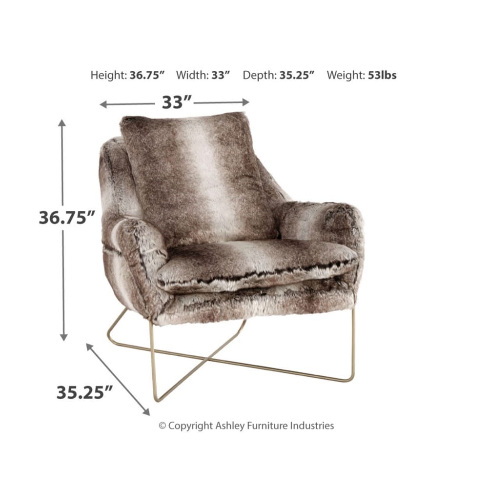 Wildau Contemporary Gray Faux Fur Accent Chair