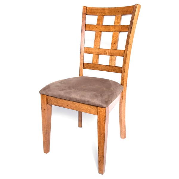 Solid Hardwood Grideback Brown Dining Chair (Set of 2)