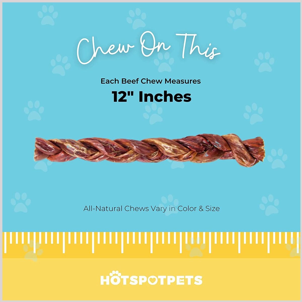 HOTSPOT PETS 12-in Beef Gullet Braided Twist Dog Chew Treats