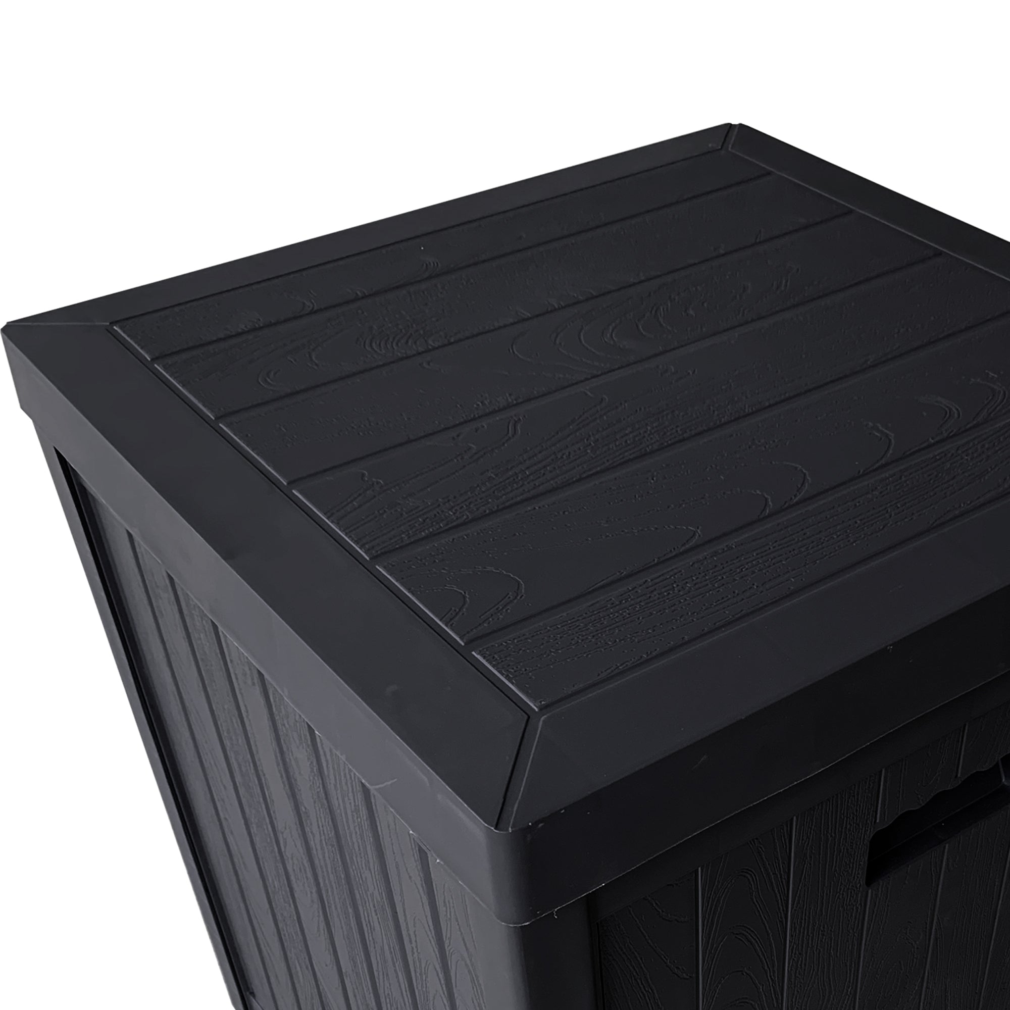 Resin Patio Storage Deck Box, 51 Gallon Outdoor All-Weather Deck Storage Container Boxes, Black