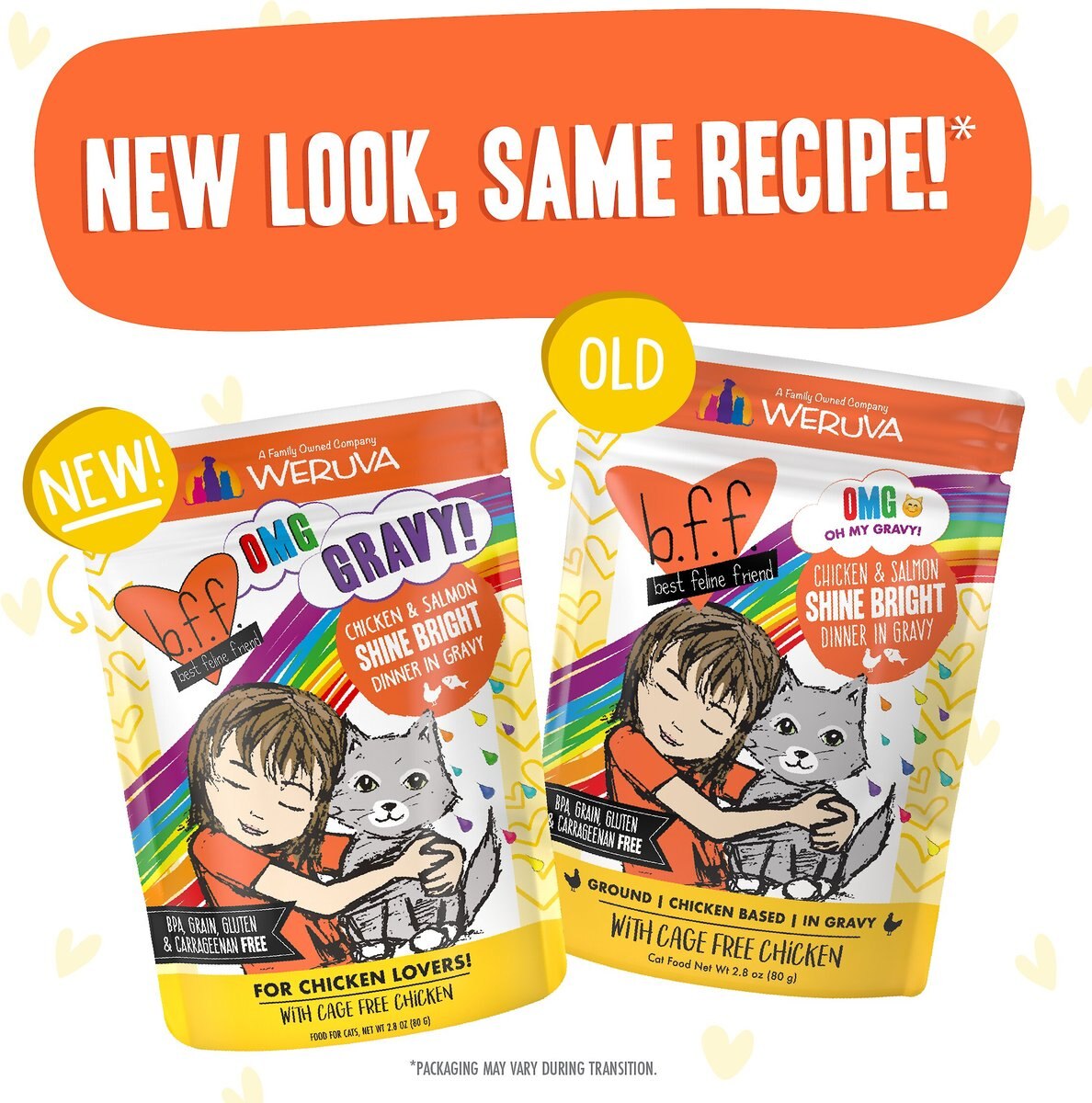 BFF OMG Shine Bright! Chicken and Salmon in Gravy Wet Cat Food Pouches