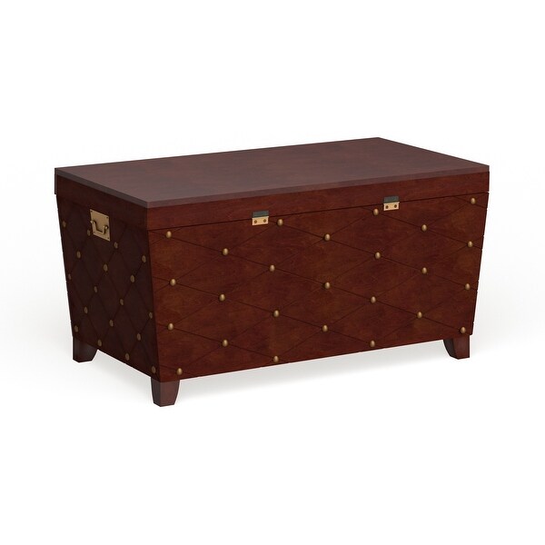 SEI Furniture Liatris Nailhead Espresso Coffee Table Trunk