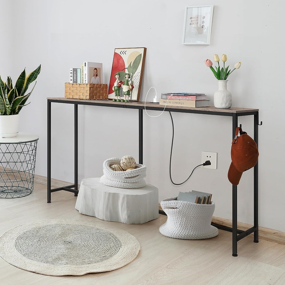 63 inch Console Table with Charging Station