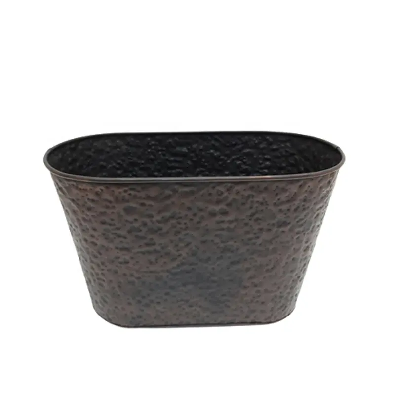 Iron Oval Embossed Planter Set Of 3 Large Size Bronze Colour Garden Pots   Planters For Flower Pots   Planters