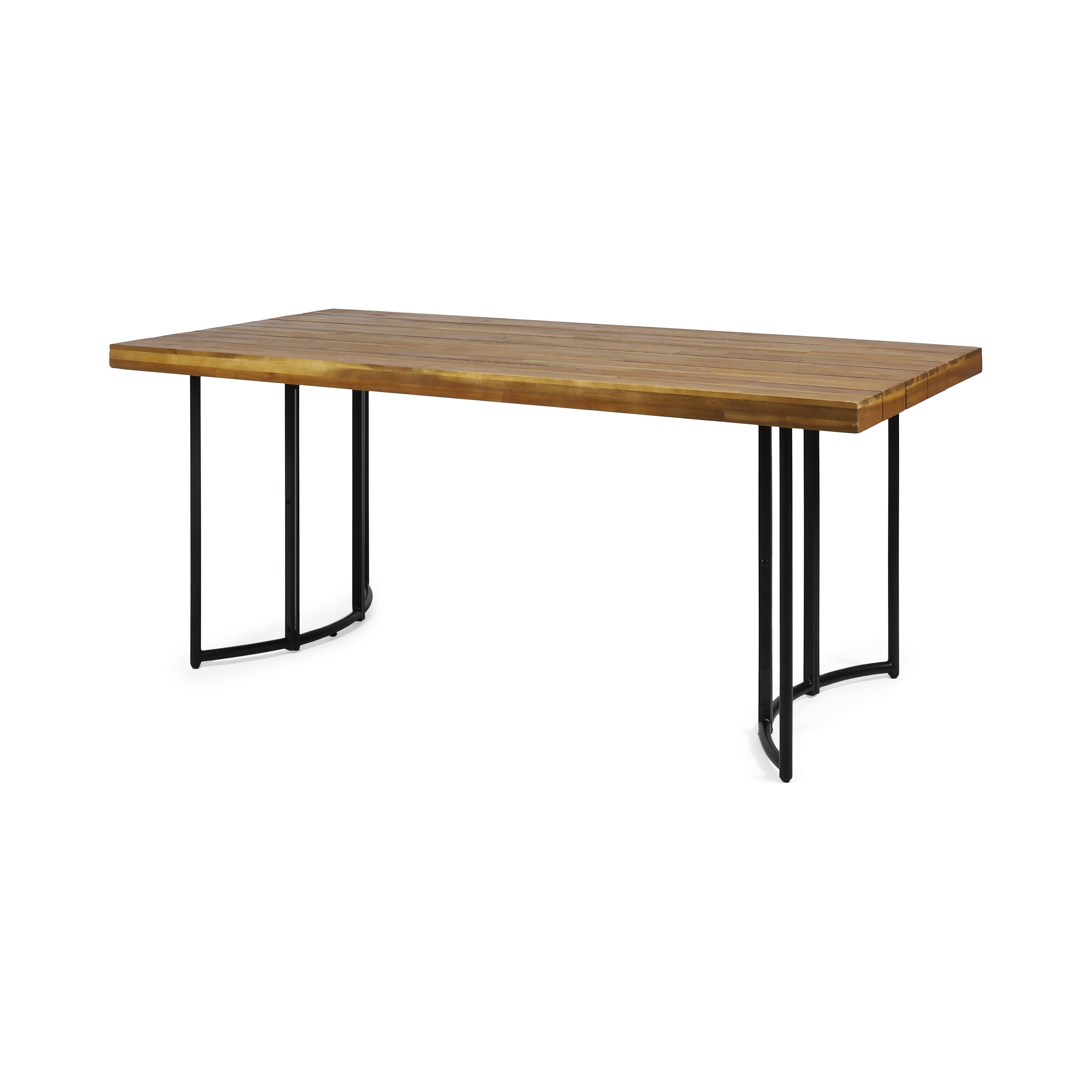 Serena Outdoor Modern Industrial Acacia Wood Dining Table