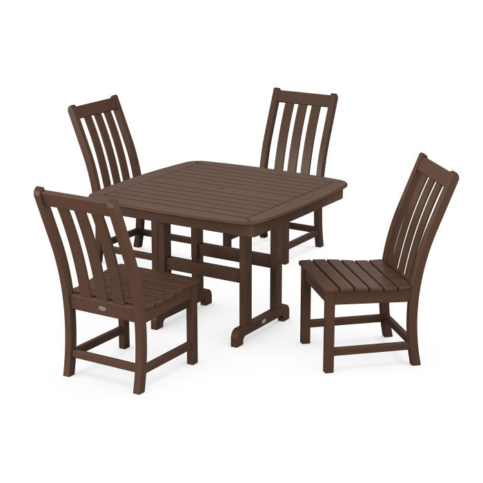 Polywood Vineyard Side Chair 5-Piece Dining Set with Trestle Legs PWS936-1