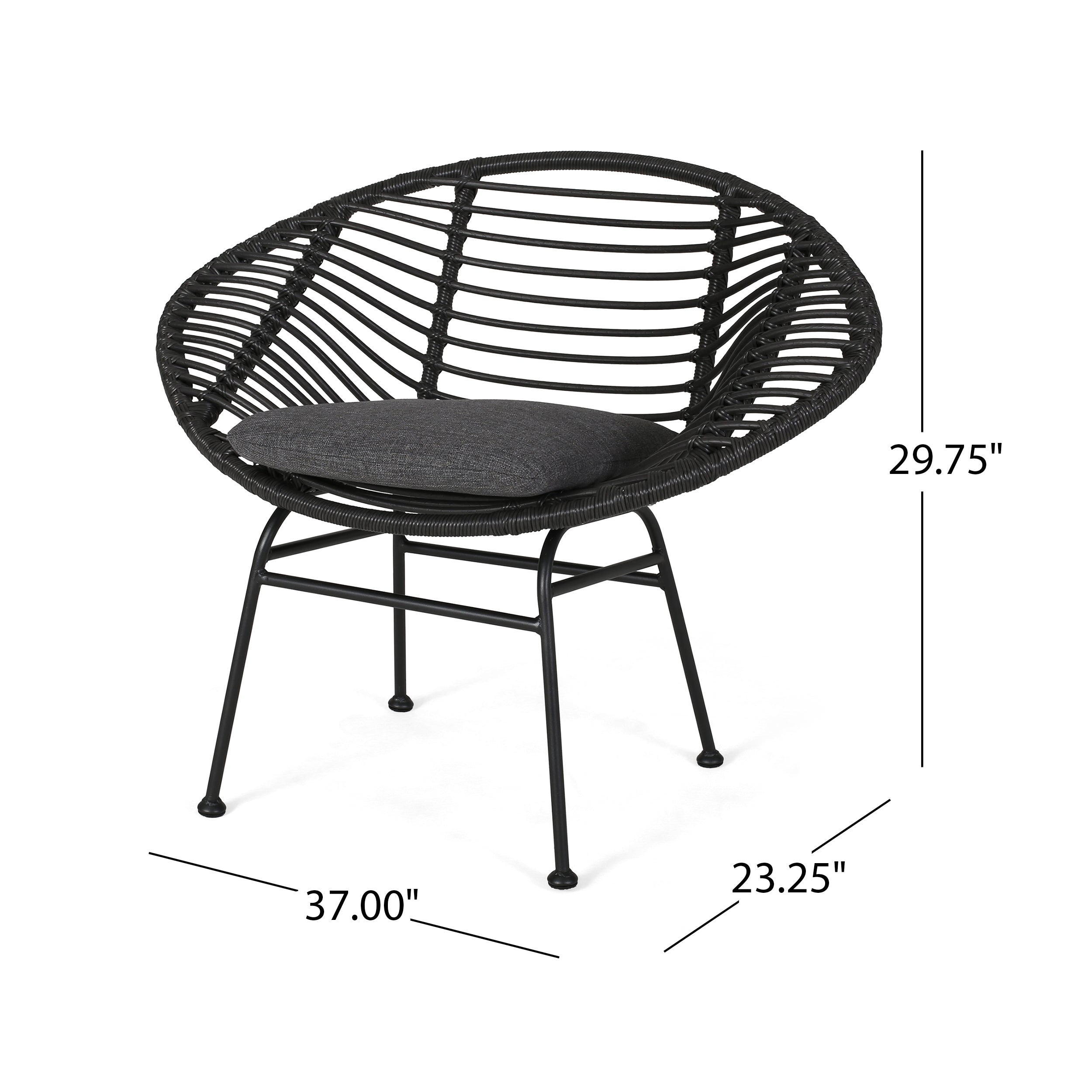 Isabel Outdoor Faux Wicker 2 Seater Chat Set with Tempered Glass Table