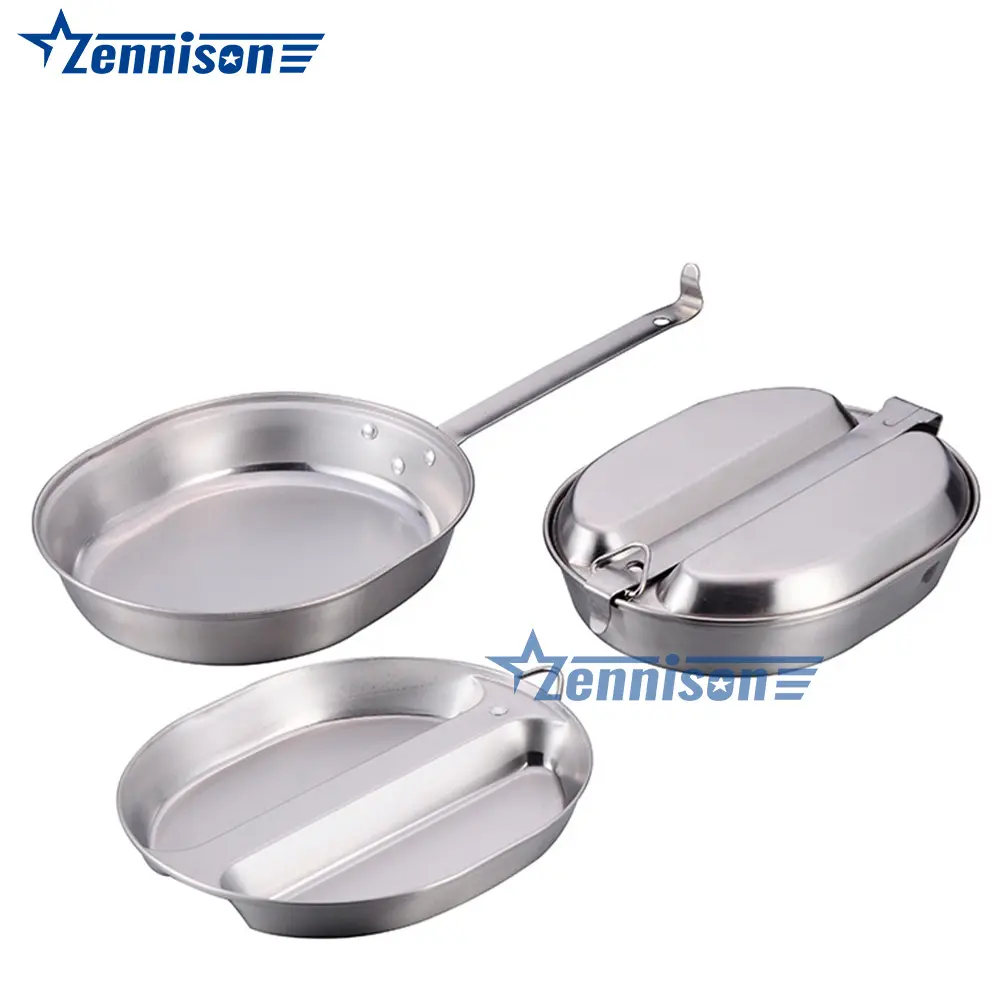 Outdoor Camping Simple Oval Lunch Box Stainless steel Mess Tin